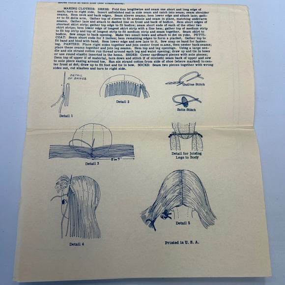 American Weekly Vintage Doll Transfer Pattern #3156 Doll and Clothes HTF RARE - Picture 3 of 3